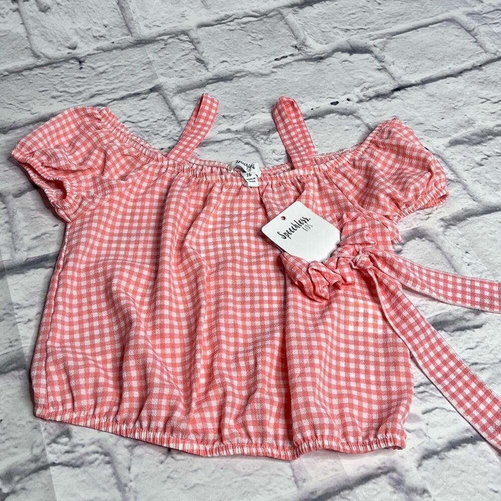 Speechless girls red plaid crop top new size 16